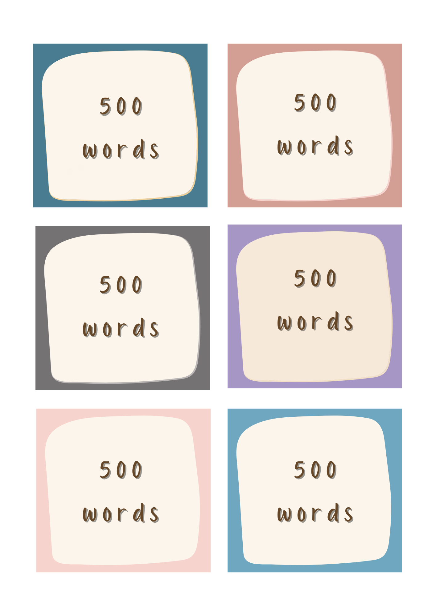 Word Count Sticky Notes